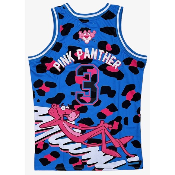 Pink Panther Leopard Miami Men's Headgear Classics Embroidered Basketball Jersey - Picture 3 of 6